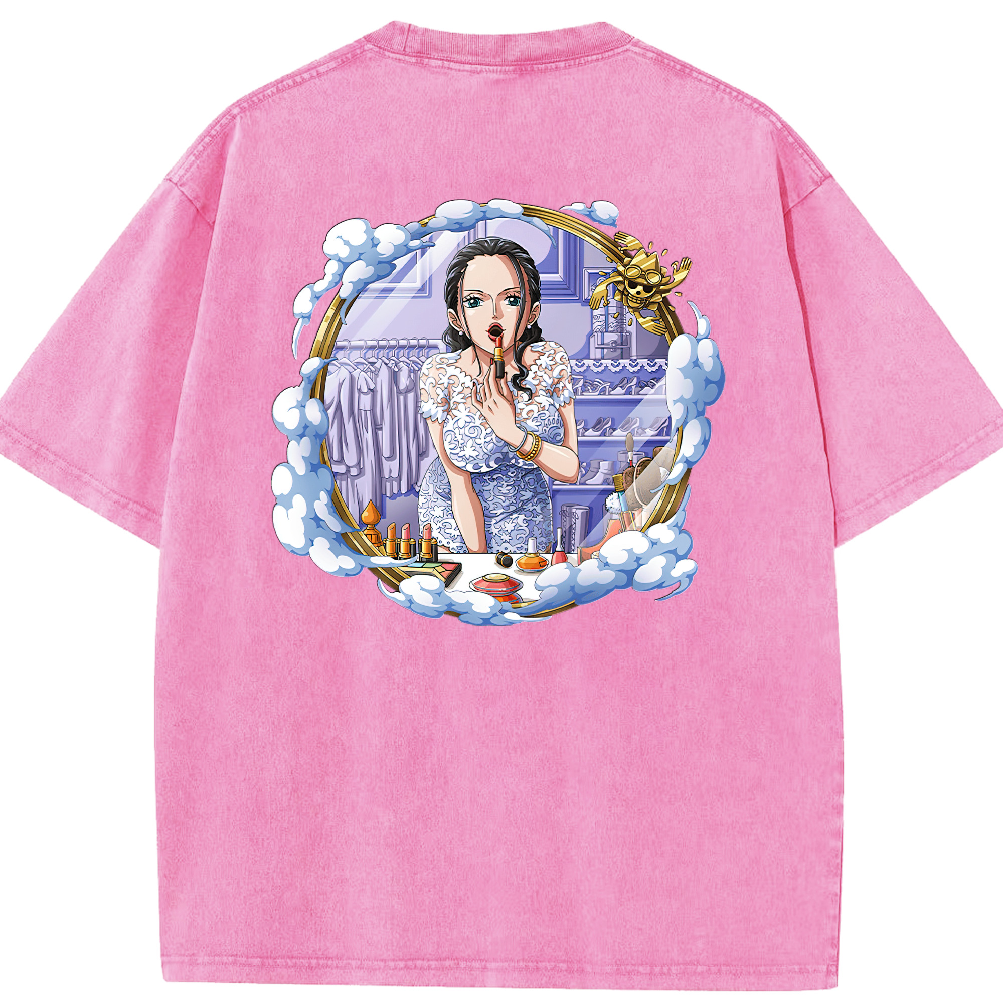 ワンピース ニコ・ロビン ONE PIECE Nico Robin 綿100% ヴィンテージ風 半袖Tシャツ（背面プリント）